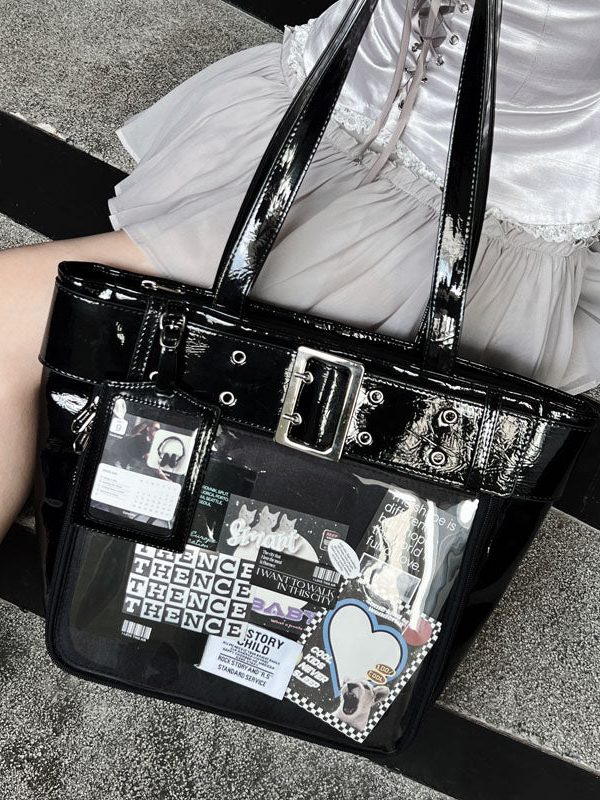 Belt Style Ita Bag - Spacious Y2K Silver Tote Ita Bag