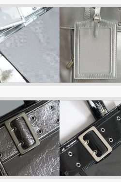 Belt Style Ita Bag - Spacious Y2K Silver Tote Ita Bag