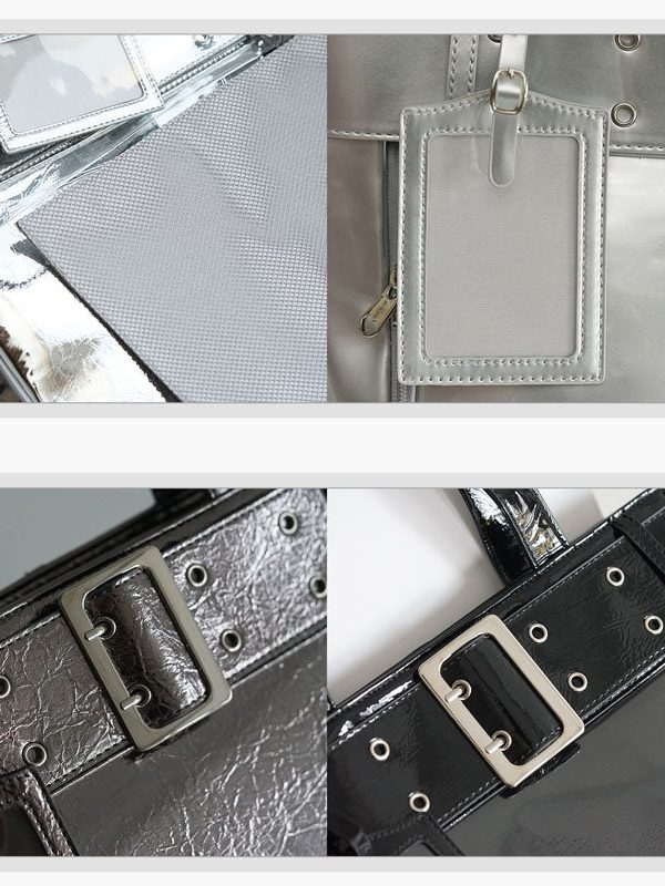 Belt Style Ita Bag - Spacious Y2K Silver Tote Ita Bag