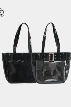 Belt Style Ita Bag - Spacious Y2K Silver Tote Ita Bag