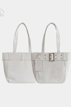 Belt Style Ita Bag - Spacious Y2K Silver Tote Ita Bag