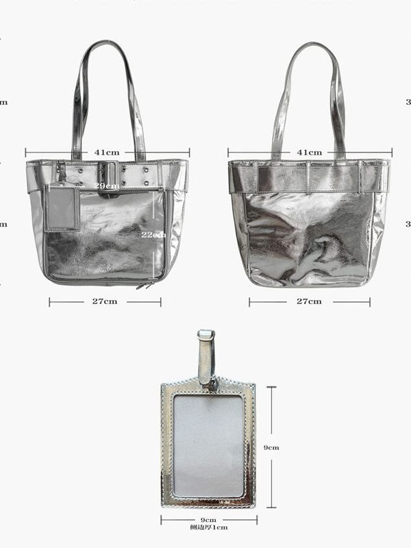 Belt Style Ita Bag - Spacious Y2K Silver Tote Ita Bag
