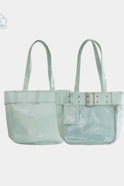 Belt Style Ita Bag - Spacious Y2K Silver Tote Ita Bag