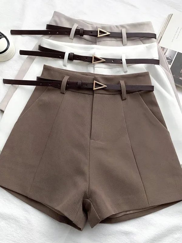 Belted High Waisted Shorts