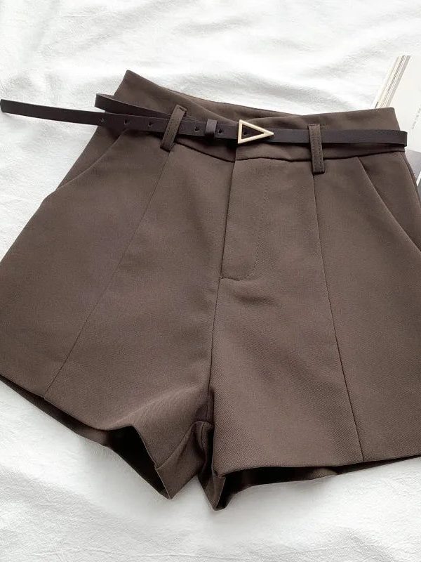 Belted High Waisted Shorts