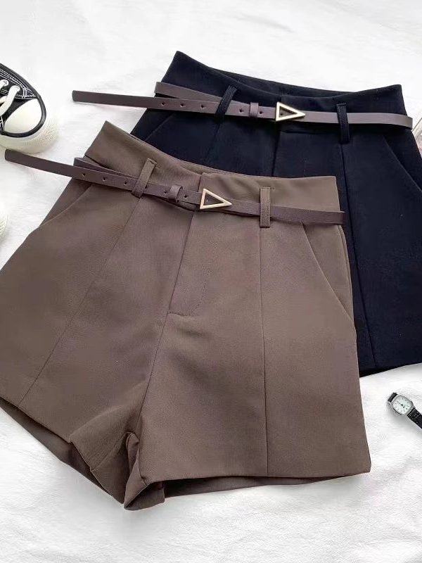 Belted High Waisted Shorts