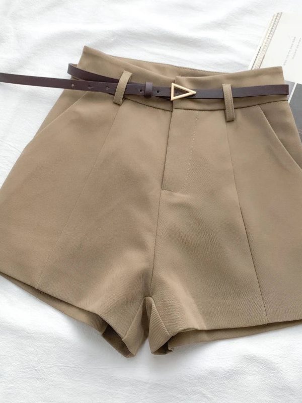 Belted High Waisted Shorts