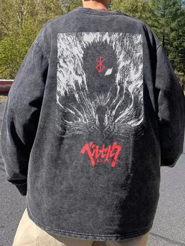 Berserk Printed Distressed Unisex Sweatshirt