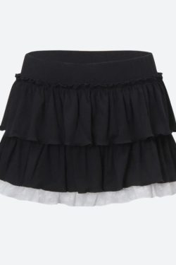 Black Coquette Mini Skirt