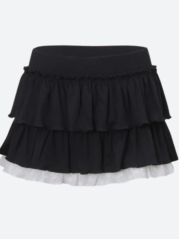 Black Coquette Mini Skirt