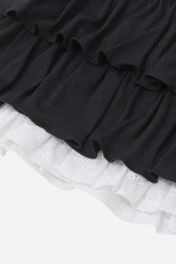 Black Coquette Mini Skirt
