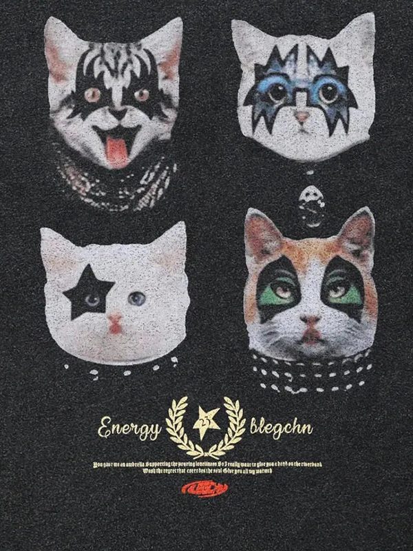 Black Energy Cat Band Tee