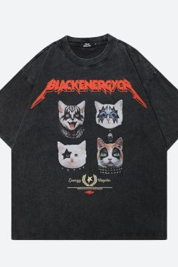 Black Energy Cat Band Tee