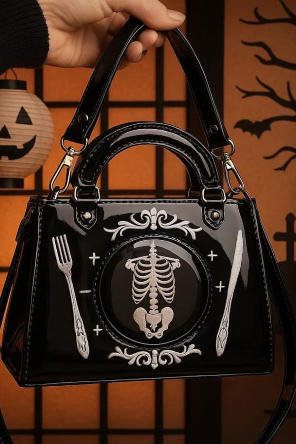 Black Halloween Ita Bag – Japanese Style Harajuku Square Crossbody Shoulder Handbag for Women Y2K