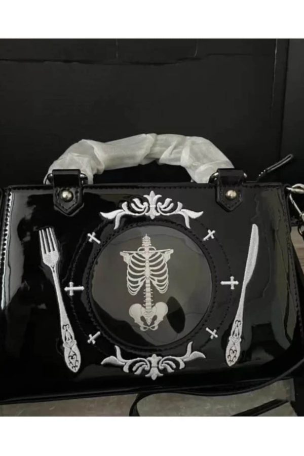 Black Halloween Ita Bag – Japanese Style Harajuku Square Crossbody Shoulder Handbag for Women Y2K