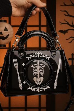 Black Halloween Ita Bag – Japanese Style Harajuku Square Crossbody Shoulder Handbag for Women Y2K