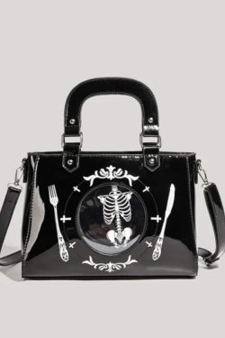 Black Halloween Ita Bag – Japanese Style Harajuku Square Crossbody Shoulder Handbag for Women Y2K