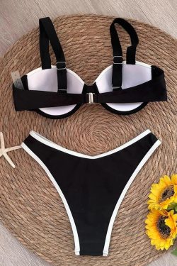 Black & White Contrast Bikini Set