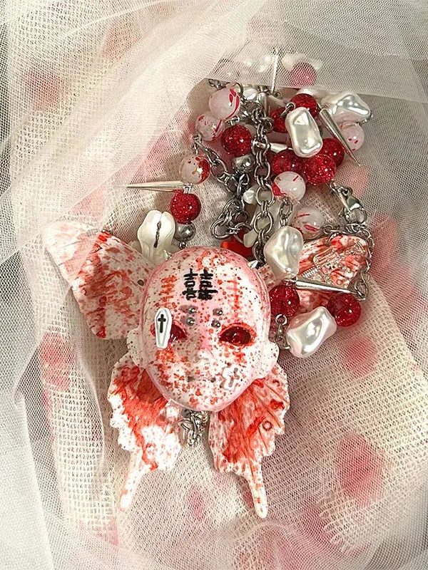 Bloody Gothic Skull Necklace