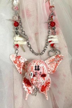 Bloody Gothic Skull Necklace