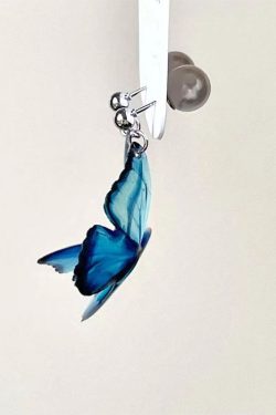 Bohemian Blue Copper Alloy Pearl Butterfly Drop Earrings