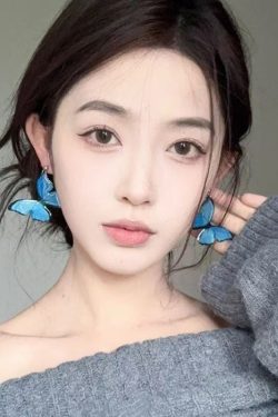 Bohemian Blue Copper Alloy Pearl Butterfly Drop Earrings