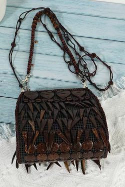 Bohemian Ethnic Style Wooden Tasseled Messenger Bag
