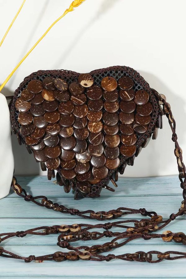 Bohemian Heart Handmade Beaded Diagonal Cross Bag