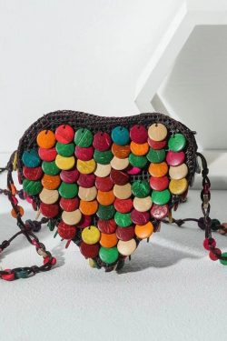 Bohemian Heart Handmade Beaded Diagonal Cross Bag
