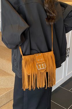 Bohemian Mulberry Tassel Suede CrossBody Bag