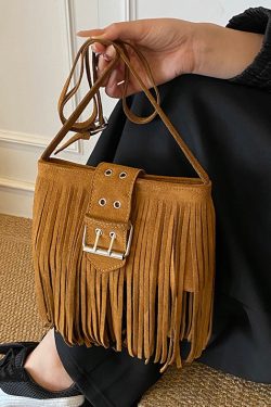 Bohemian Mulberry Tassel Suede CrossBody Bag