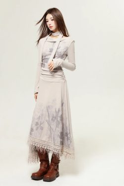 Bohemian One Shoulder Maxi Dress