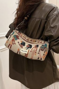 Bohemian Original Design Jacquard Canvas Satchel Bag Handbag