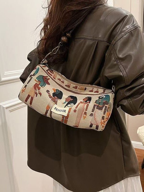 Bohemian Original Design Jacquard Canvas Satchel Bag Handbag