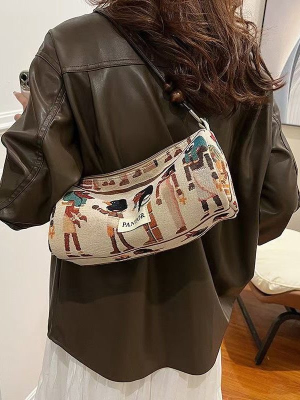 Bohemian Original Design Jacquard Canvas Satchel Bag Handbag