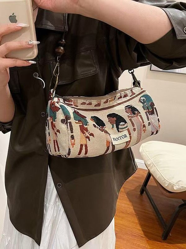 Bohemian Original Design Jacquard Canvas Satchel Bag Handbag