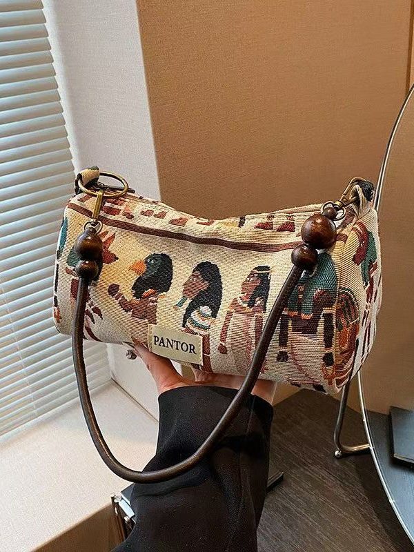 Bohemian Original Design Jacquard Canvas Satchel Bag Handbag