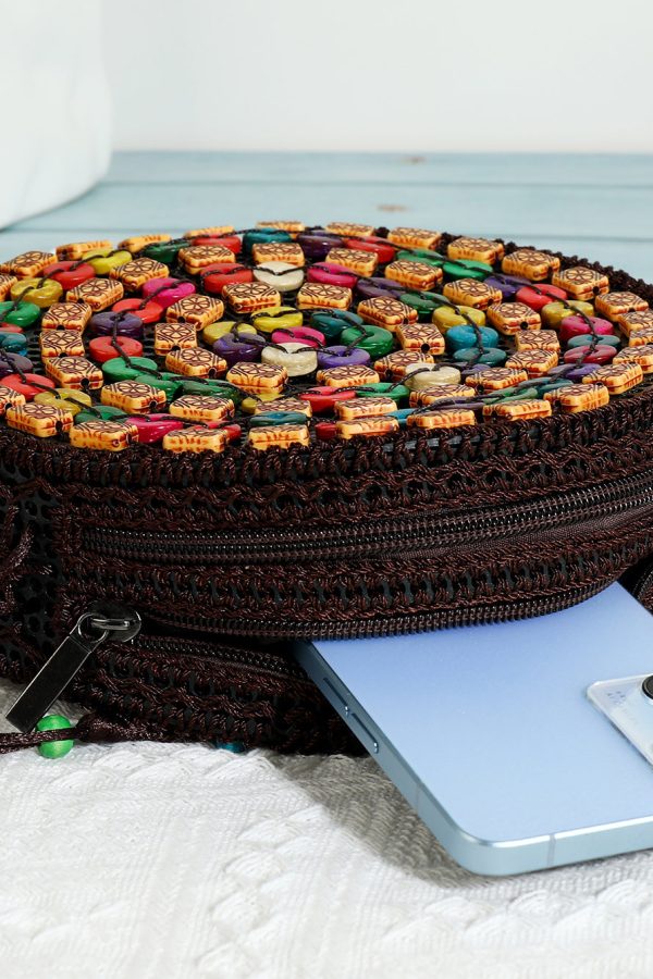 Bohemian Stylish Handicrafts Wooden Messenger Bag