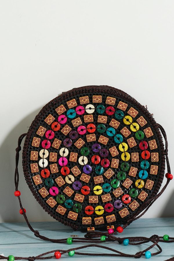 Bohemian Stylish Handicrafts Wooden Messenger Bag