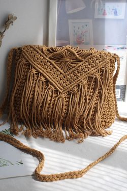 Bohemian Tassel Cotton Woven Vacation Beach Crossbody Bag