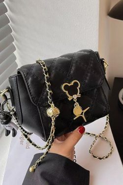 Boho Black Mickey Solid Durable Faux Leather Micro Bag