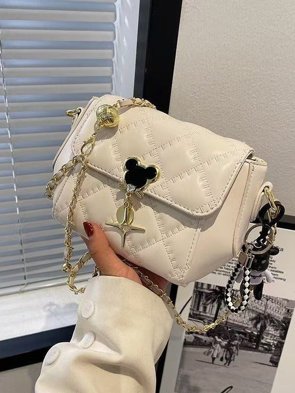 Boho Black Mickey Solid Durable Faux Leather Micro Bag