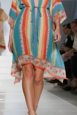 Boho Blue Tunic Striped Cotton Mini Dresses Summer