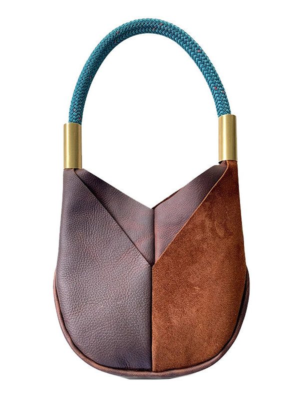 Boho Colorblock Asymmetrical Patchwork Faux Leather Shoulder Bags