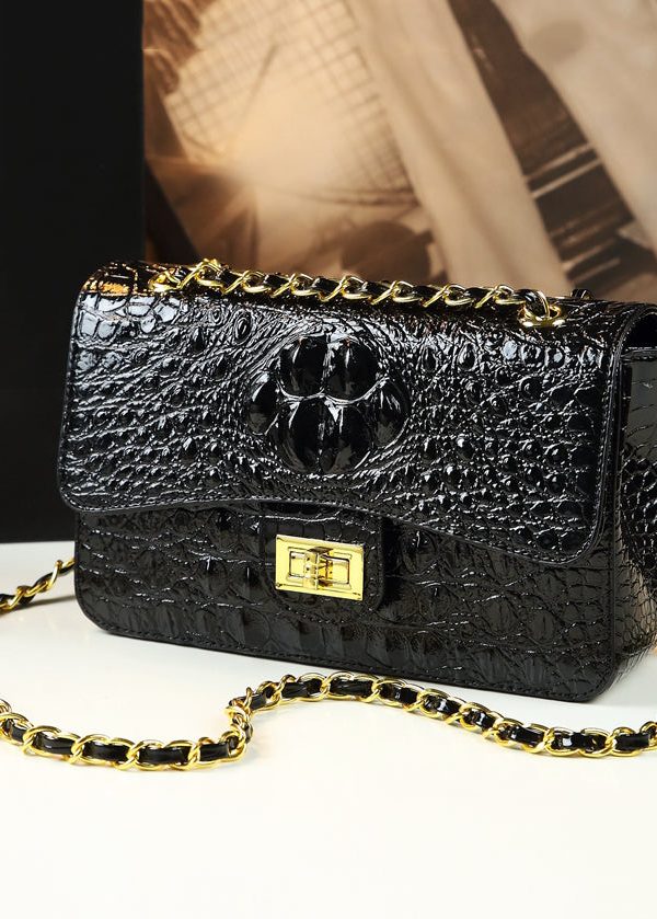 Boho Green Crocodile Pattern Faux Leather Satchel Handbag