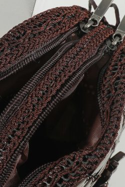 Boho Handmade Wooden Patchwork Circular Messenger Bag