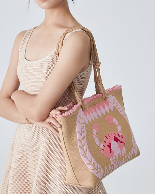 Boho Khaki Embroideried Large Capacity Shoulder Bag