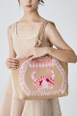 Boho Khaki Embroideried Large Capacity Shoulder Bag