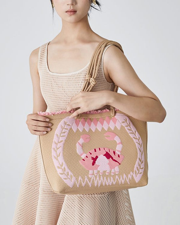 Boho Khaki Embroideried Large Capacity Shoulder Bag