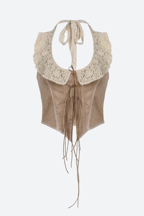 Boho Lace Up Top